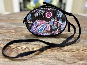 Vera Bradley “Alpine Floral” Shimmer Sequin Double Zip Shimmer Crossbody Bag